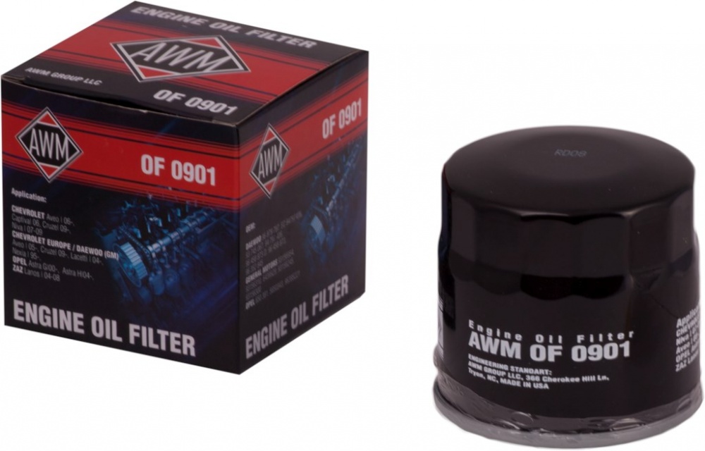Фильтр масляный CHEVROLET LACETTI (1.4-1.6)/ LANOS/ DAEWOO NEXIA (W 712/22) AWM OF 0901
